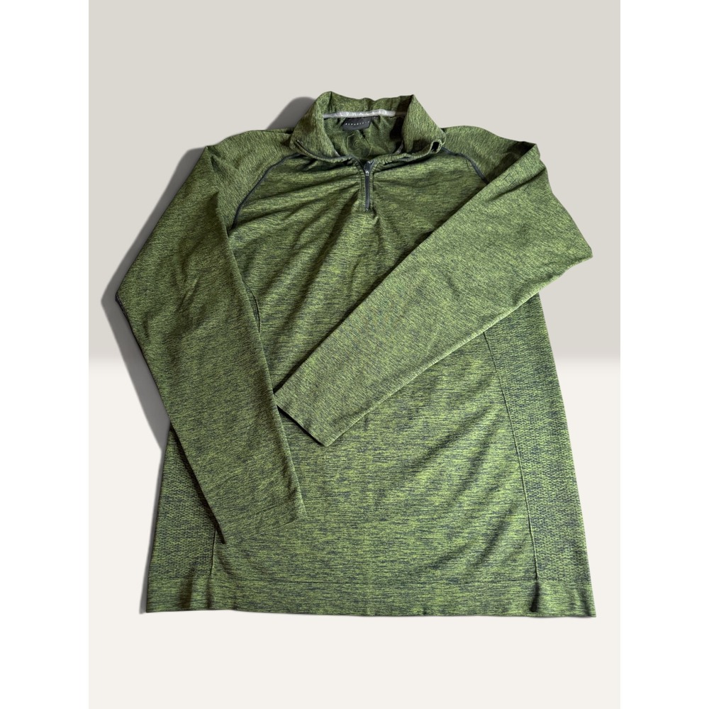 Alphalete Athletics Mens Green‎ Space Dye 1/4 Zip Pullover Long Sleeve Shirt L